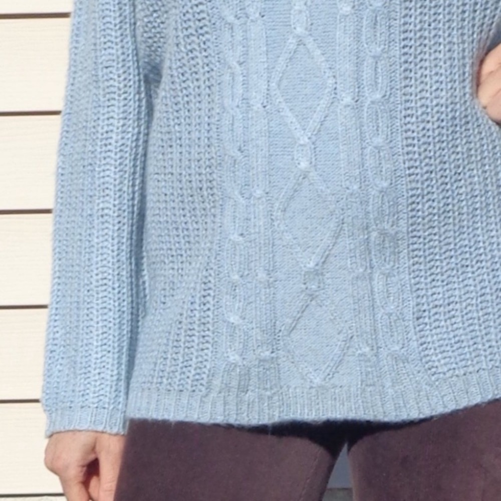 Y2K Vintage pastel blue pullover sweater 6% wool 5% mohair - Picture 8 of 17